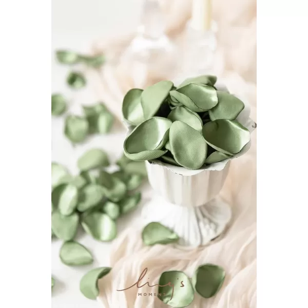 imageLings Moment 200pcs Rose Petals Silk Flower Petals for WeddingAisleFlower Girl BasketsTable Centerpiece DcoretcBlackGrnsage Green