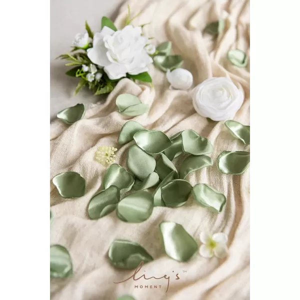 imageLings Moment 200pcs Rose Petals Silk Flower Petals for WeddingAisleFlower Girl BasketsTable Centerpiece DcoretcBlackGrnsage Green