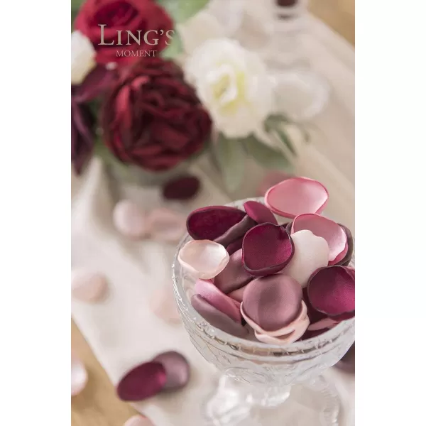 imageLings Moment 200pcs Rose Petals Silk Flower Petals for WeddingAisleFlower Girl BasketsTable Centerpiece DcoretcBlackPkblush Red  Mauve Burgundy