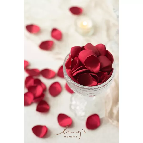 imageLings Moment 200pcs Rose Petals Silk Flower Petals for WeddingAisleFlower Girl BasketsTable Centerpiece DcoretcBlackReddark Red