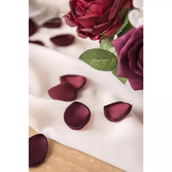 imageLings Moment 200pcs Rose Petals Silk Flower Petals for WeddingAisleFlower Girl BasketsTable Centerpiece DcoretcBlackRedred  Burgundy