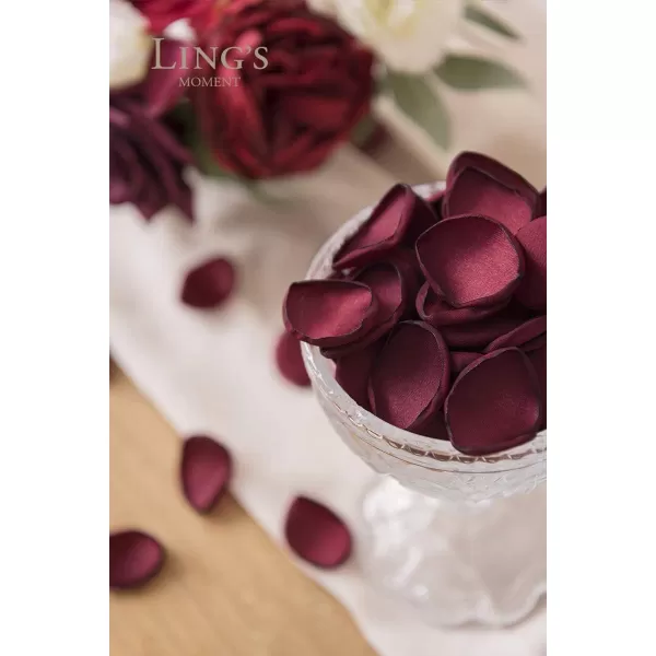 imageLings Moment 200pcs Rose Petals Silk Flower Petals for WeddingAisleFlower Girl BasketsTable Centerpiece DcoretcBlackRedred  Burgundy