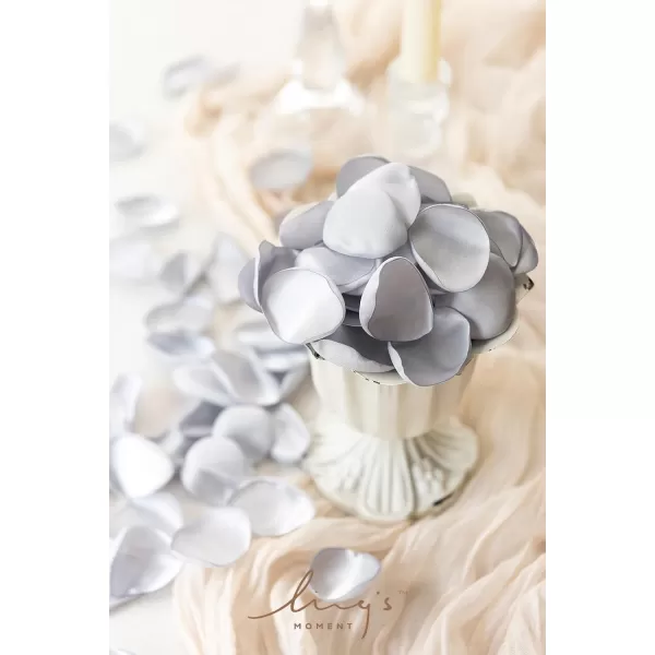 imageLings Moment 200pcs Rose Petals Silk Flower Petals for WeddingAisleFlower Girl BasketsTable Centerpiece DcoretcBlackSlvsilver