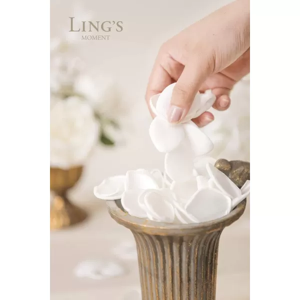 imageLings Moment 200pcs Rose Petals Silk Flower Petals for WeddingAisleFlower Girl BasketsTable Centerpiece DcoretcSilverWhtwhite  Ivory