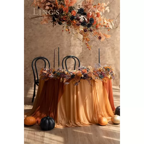 imageLings Moment Flower Garland  6FT Eucalyptus ampamp Rose  Sweetheart Table Decor for Wedding Reception Artificial Floral Garland for Mantle Thanksgiving Christmas Decoration Burgundy ampamp NavyBlack Terracotta