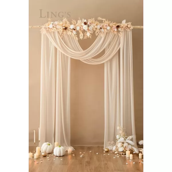 imageLings Moment Flower Garland  6FT Eucalyptus ampamp Rose  Sweetheart Table Decor for Wedding Reception Artificial Floral Garland for Mantle Thanksgiving Christmas Decoration Black ampamp BurgundyWhite  Beige