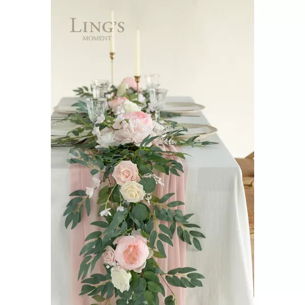 imageLings Moment Flower Garland  6FT Eucalyptus ampamp Rose  Sweetheart Table Decor for Wedding Reception Artificial Floral Garland for Mantle Thanksgiving Christmas Decoration Black ampamp BurgundyBlush