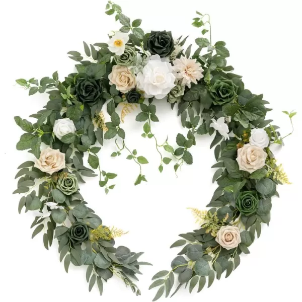 imageLings Moment Flower Garland  6FT Eucalyptus ampamp Rose  Sweetheart Table Decor for Wedding Reception Artificial Floral Garland for Mantle Thanksgiving Christmas Decoration Black ampamp BurgundyEmerald  Tawny Beige