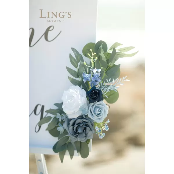 imageLings Moment Artificial Greenery Stems Box Set 28pcs with 7 Kinds of Faux Greenery Picks for DIY Bridal Bouquets Wedding Floral Arrangement Table Centerpieces Brown ampamp BeigeNavy  Cream