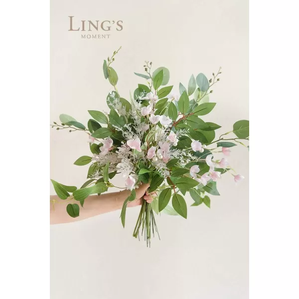 imageLings Moment Artificial Greenery Stems Box Set 28pcs with 7 Kinds of Faux Greenery Picks for DIY Bridal Bouquets Wedding Floral Arrangement Table Centerpieces Brown ampamp BeigeGreen  Pink