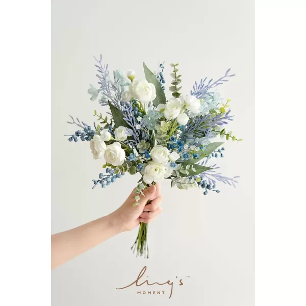 imageLings Moment Artificial Greenery Stems Box Set 28pcs with 7 Kinds of Faux Greenery Picks for DIY Bridal Bouquets Wedding Floral Arrangement Table Centerpieces Brown ampamp BeigeNavy  Cream