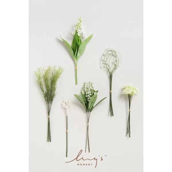 imageLings Moment Artificial Greenery Stems Box Set 28pcs with 7 Kinds of Faux Greenery Picks for DIY Bridal Bouquets Wedding Floral Arrangement Table Centerpieces Brown ampamp BeigeWhite  Olive Green