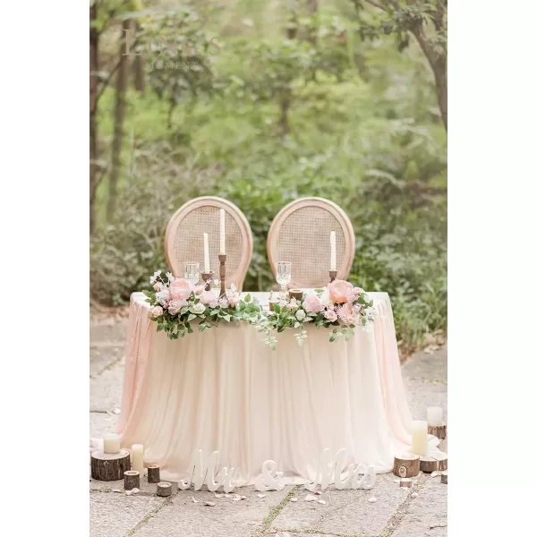 imageLings Moment 2pcs Dusty Rose Artificial Flower Garland Floral Swags Centerpieces Blush Wedding Arch Flower Greenery Arrangements for Sweetheart Table Wall Window Home Garden Outdoor DecorBlush