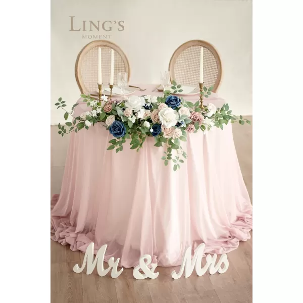 imageLings Moment 2pcs Dusty Rose Artificial Flower Garland Floral Swags Centerpieces Blush Wedding Arch Flower Greenery Arrangements for Sweetheart Table Wall Window Home Garden Outdoor DecorDusty Rose Navy