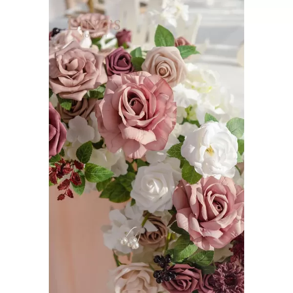 imageLings Moment 3pcs x195in Artificial Floral Swags Centerpieces Wedding Flower Arrangements for SweetheartHead Table Decor Wedding Backdrop Wall Arch Entrance Home Garden Decor  Dusty Rose ampamp MauveDusty Rose Mauve