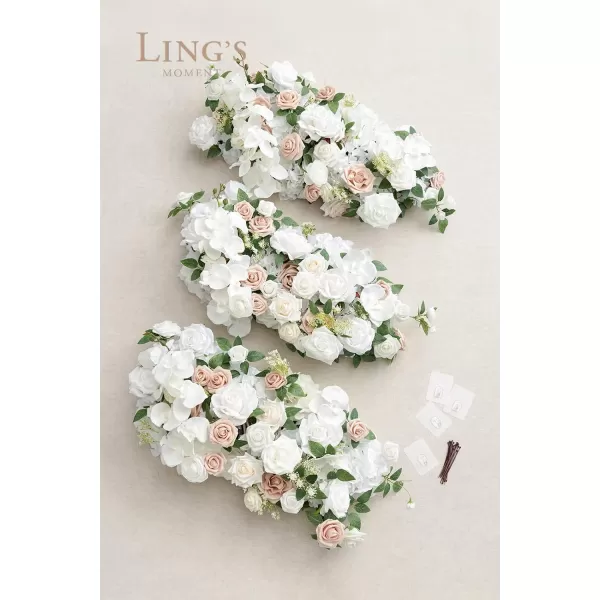 imageLings Moment 3pcs x195in Artificial Floral Swags Centerpieces Wedding Flower Arrangements for SweetheartHead Table Decor Wedding Backdrop Wall Arch Entrance Home Garden Decor  Dusty Rose ampamp MauveWhite Sage