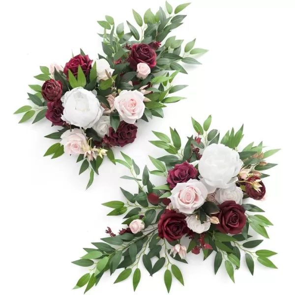 imageLings Moment 2pcs Dusty Rose Artificial Flower Garland Floral Swags Centerpieces Blush Wedding Arch Flower Greenery Arrangements for Sweetheart Table Wall Window Home Garden Outdoor DecorMarsala  Blush