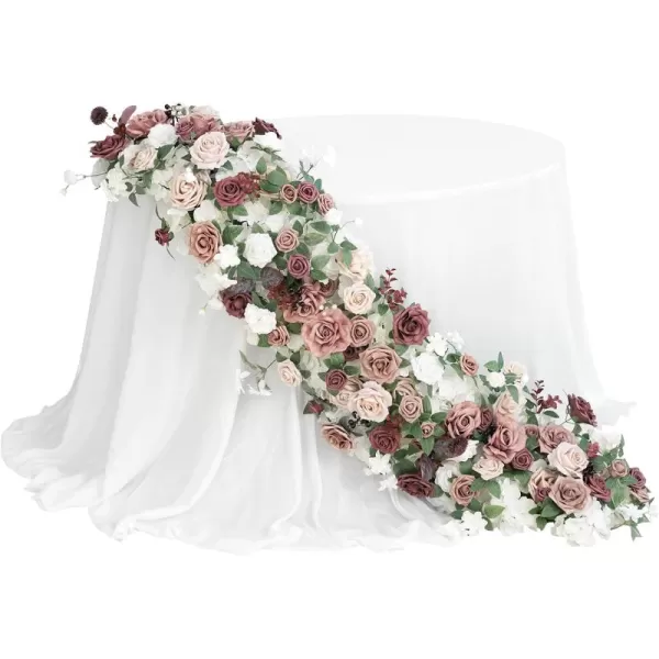 imageLings Moment 3pcs x195in Artificial Floral Swags Centerpieces Wedding Flower Arrangements for SweetheartHead Table Decor Wedding Backdrop Wall Arch Entrance Home Garden Decor  Dusty Rose ampamp MauveDusty Rose Mauve