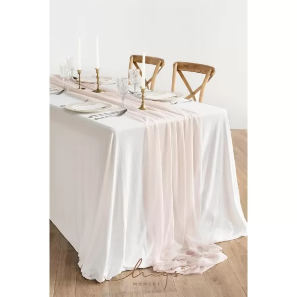 imageLings Moment 14Ft Brilliant White Sheer Chiffon Like Table Runner with Silver Sparkle for Rustic Boho Wedding Party Bridal Shower Decorations Birthday Party14ft