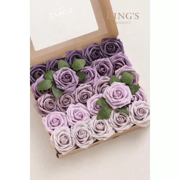 imageLings Moment Artificial Flowers 25Pcs 3quot Roses in Walnut Brown Shades Realistic DIY Foam Floral Decor for Wedding BouquetsCenterpieces Outdoor Party Backdrops RoomTable GardenPot DecorationsShades of Purple