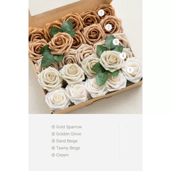 imageLings Moment Artificial Flowers 25Pcs 3quot Roses in Walnut Brown Shades Realistic DIY Foam Floral Decor for Wedding BouquetsCenterpieces Outdoor Party Backdrops RoomTable GardenPot DecorationsShade of Autumn