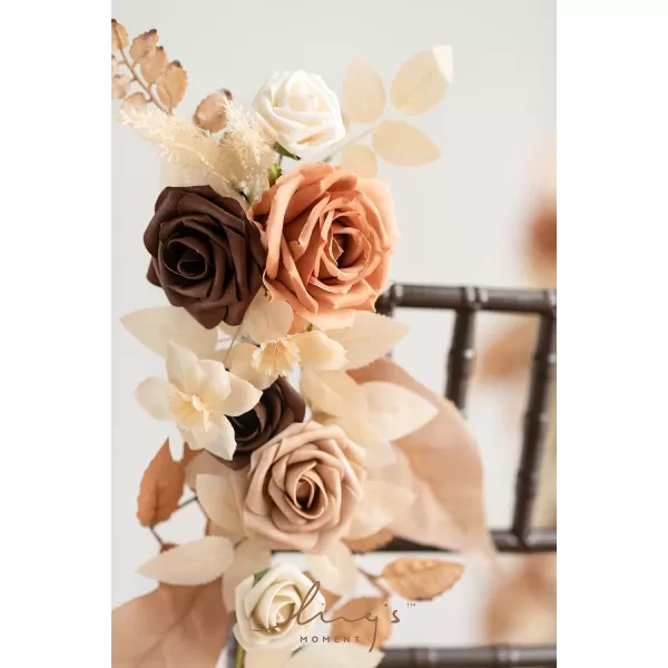 imageLings Moment Artificial Flowers 25Pcs 3quot Roses in Walnut Brown Shades Realistic DIY Foam Floral Decor for Wedding BouquetsCenterpieces Outdoor Party Backdrops RoomTable GardenPot DecorationsShade of Autumn