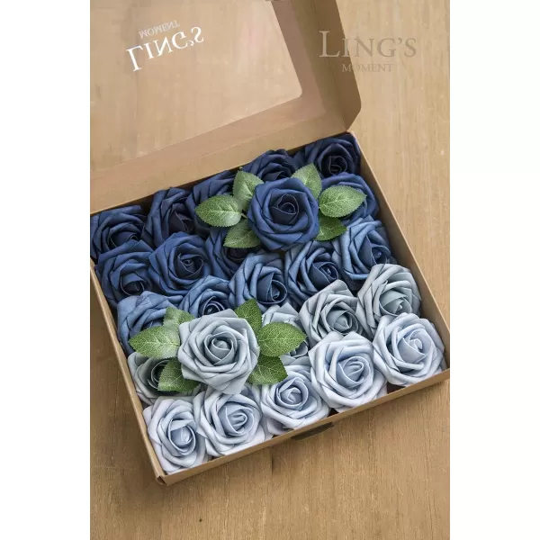 imageLings Moment Artificial Flowers 25Pcs 3quot Roses in Walnut Brown Shades Realistic DIY Foam Floral Decor for Wedding BouquetsCenterpieces Outdoor Party Backdrops RoomTable GardenPot DecorationsShades of Navy Blue