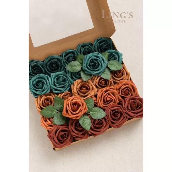 imageLings Moment Artificial Flowers 25Pcs 3quot Roses in Walnut Brown Shades Realistic DIY Foam Floral Decor for Wedding BouquetsCenterpieces Outdoor Party Backdrops RoomTable GardenPot DecorationsShade of 1970s