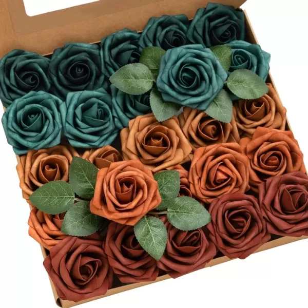 imageLings Moment Artificial Flowers 25Pcs 3quot Roses in Walnut Brown Shades Realistic DIY Foam Floral Decor for Wedding BouquetsCenterpieces Outdoor Party Backdrops RoomTable GardenPot DecorationsShade of 1970s