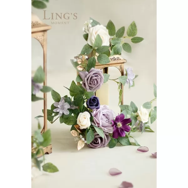 imageLings Moment Artificial Wedding Flowers 15quot Rose Buds and 2quot Petite Roses 25pcs Lilac ampamp Purple wStem for DIY Wedding Boutonniere Wrist Corsages Bouquets Centerpieces ArrangementsCream