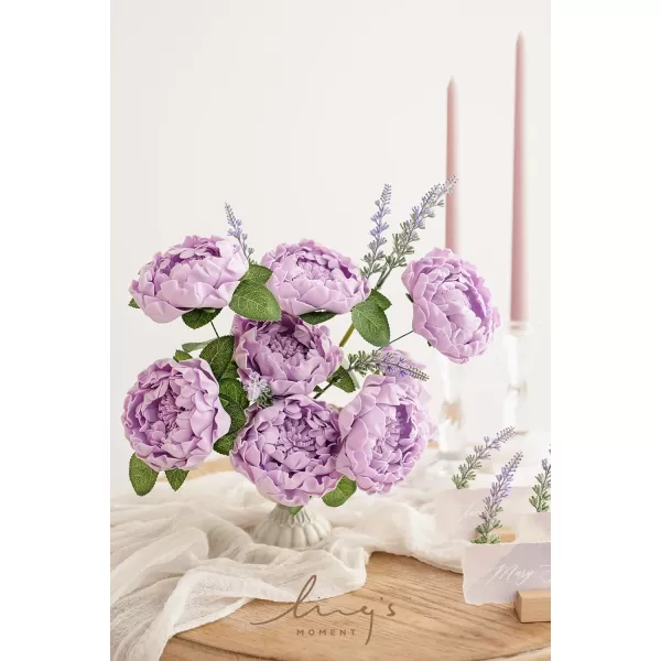 imageLings Moment Flowers 16pcs Peonies Artificial Flowers Lilac Flowers with Stem Fake Flowers Foam Faux Peony Flowers for Decorations DIY Wedding Bouquets Centerpieces BoutonnieresLilac