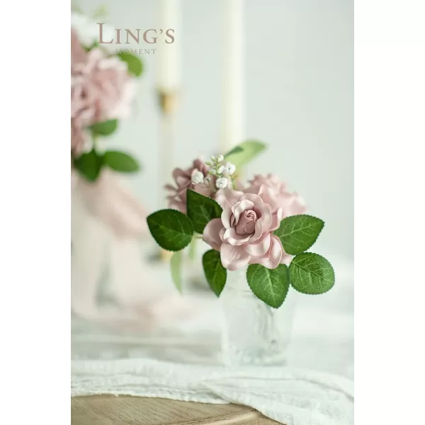 imageLings Moment Flowers 25pcs Fake Gardenia Lilac ampamp Purple Flowers Artificial Flowers with Stem Fake Flower for DIY Wedding Decorations Centerpieces Bouquets BoutonnieresDusty Rose