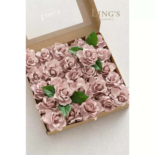 imageLings Moment Flowers 25pcs Fake Gardenia Lilac ampamp Purple Flowers Artificial Flowers with Stem Fake Flower for DIY Wedding Decorations Centerpieces Bouquets BoutonnieresDusty Rose