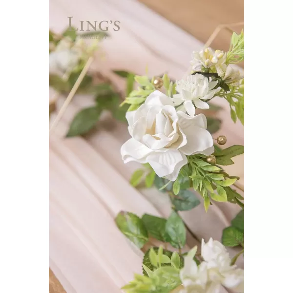 imageLings Moment Flowers 25pcs Fake Gardenia Lilac ampamp Purple Flowers Artificial Flowers with Stem Fake Flower for DIY Wedding Decorations Centerpieces Bouquets BoutonnieresWhite