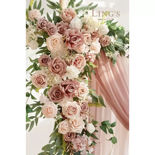 imageLings Moment Flowers 25pcs Fake Gardenia Lilac ampamp Purple Flowers Artificial Flowers with Stem Fake Flower for DIY Wedding Decorations Centerpieces Bouquets BoutonnieresDusty Rose