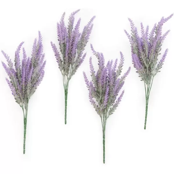 imageLings Moment Artificial Purple Lavender 4 Bushes Fake Lilac Flower for Wedding Bouquet DIY Table Centerpieces and Floral Arrangement DecorationPurple