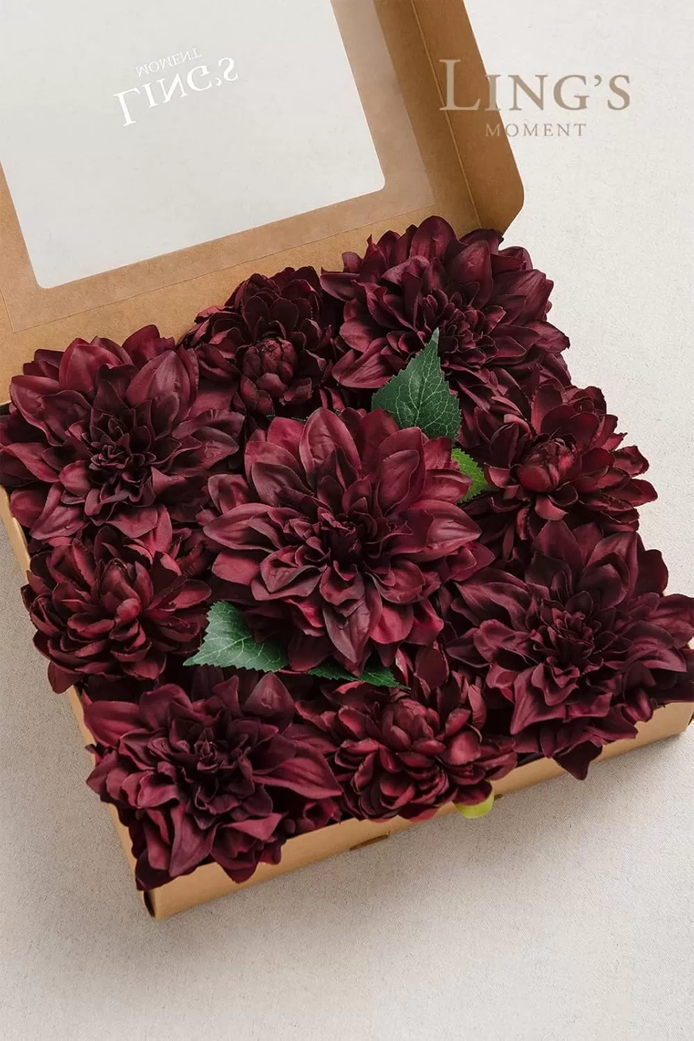 imageLings Moment Artificial Flowers 9pcs Silk Dahlia 55quot45quot Fake Flowers for DIY Wedding Craft Bouquets Centerpieces Arrangements Party Baby Shower Home Decorations Sunset TerracottaBurgundysilk
