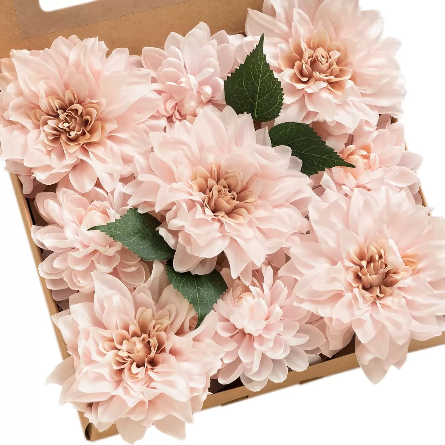 imageLings Moment Artificial Flowers 9pcs Silk Dahlia 55quot45quot Fake Flowers for DIY Wedding Craft Bouquets Centerpieces Arrangements Party Baby Shower Home Decorations Sunset TerracottaBlushsilk