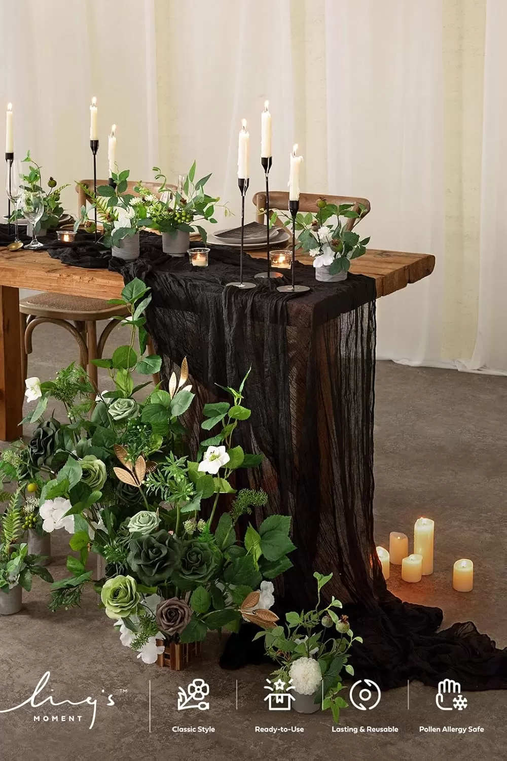 imageLings Moment Orange Clay ampamp Olive Green Artificial Flowers with Vase Wedding Decor Centerpiece Flower Potted for Ceremony Reception Tabletop Desk Flowers Mantel Archway Aisle Set of 2Green  White