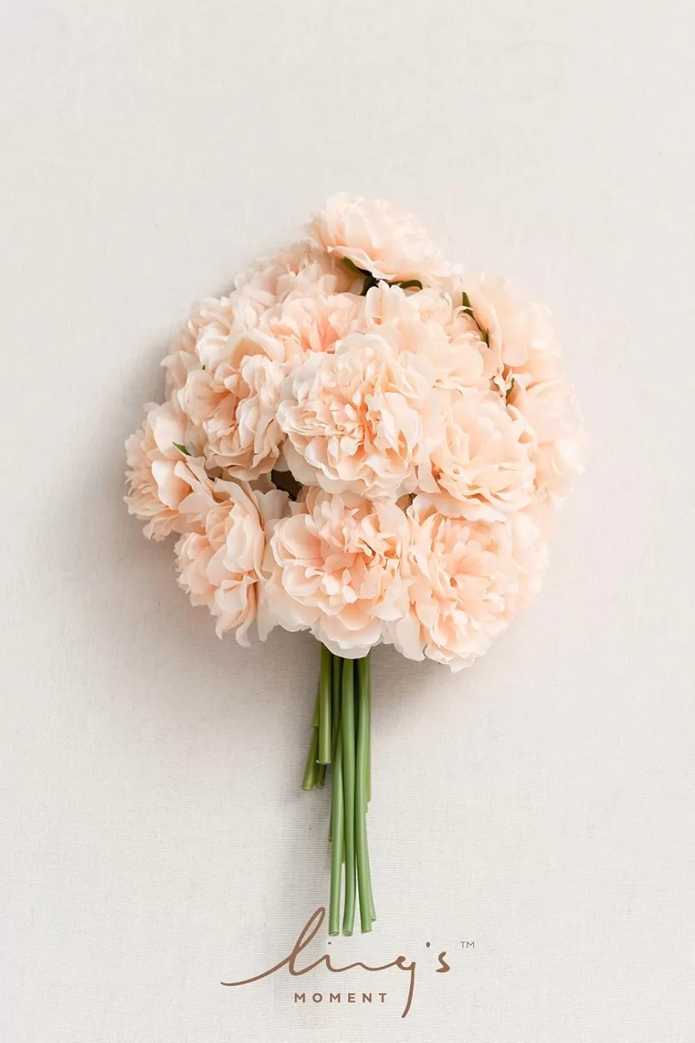 imageLings Moment Peony Artificial Flowers 15pcs Faux Silk Peonies for DIY Bouquet Bulk Fake Wedding Filler Flowers for Centerpieces Arrangements Bridal Shower Decorations PeachPeach