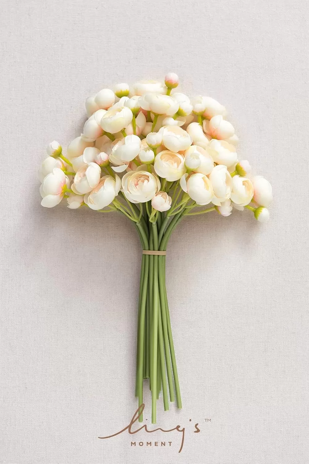 imageLings Moment Ranunculus Artificial Flower Faux Silk Mini Ranunculus Flowers for DIY Bouquet Bulk Fake Wedding Filler Flowers for Centerpieces Arrangements Bridal Shower Decorations Citrus OrangePink Shade