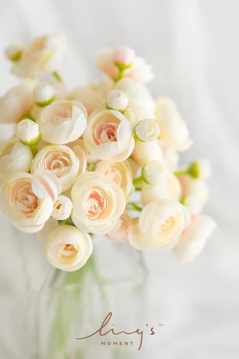 imageLings Moment Ranunculus Artificial Flower Faux Silk Mini Ranunculus Flowers for DIY Bouquet Bulk Fake Wedding Filler Flowers for Centerpieces Arrangements Bridal Shower Decorations Citrus OrangePink Shade