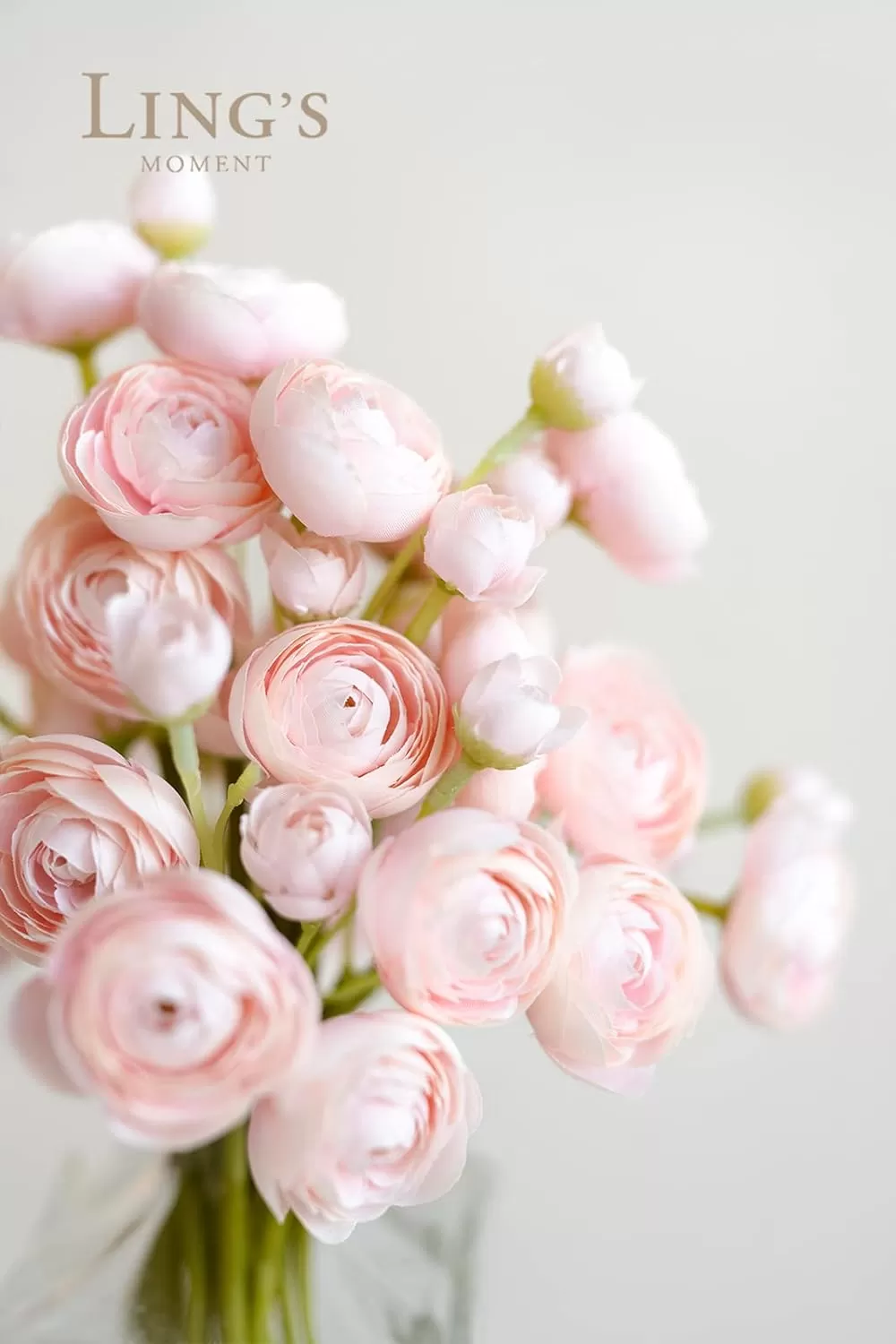 imageLings Moment Ranunculus Artificial Flower Faux Silk Mini Ranunculus Flowers for DIY Bouquet Bulk Fake Wedding Filler Flowers for Centerpieces Arrangements Bridal Shower Decorations Citrus OrangeShabby Blush