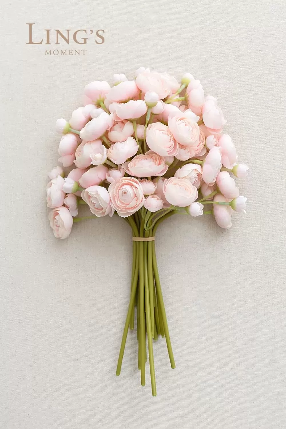 imageLings Moment Ranunculus Artificial Flower Faux Silk Mini Ranunculus Flowers for DIY Bouquet Bulk Fake Wedding Filler Flowers for Centerpieces Arrangements Bridal Shower Decorations Citrus OrangeShabby Blush