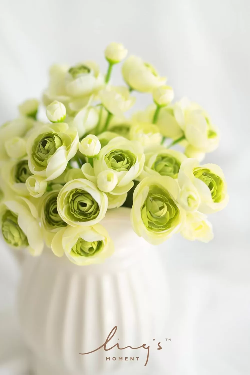 imageLings Moment Ranunculus Artificial Flower Faux Silk Mini Ranunculus Flowers for DIY Bouquet Bulk Fake Wedding Filler Flowers for Centerpieces Arrangements Bridal Shower Decorations Citrus OrangeGreen