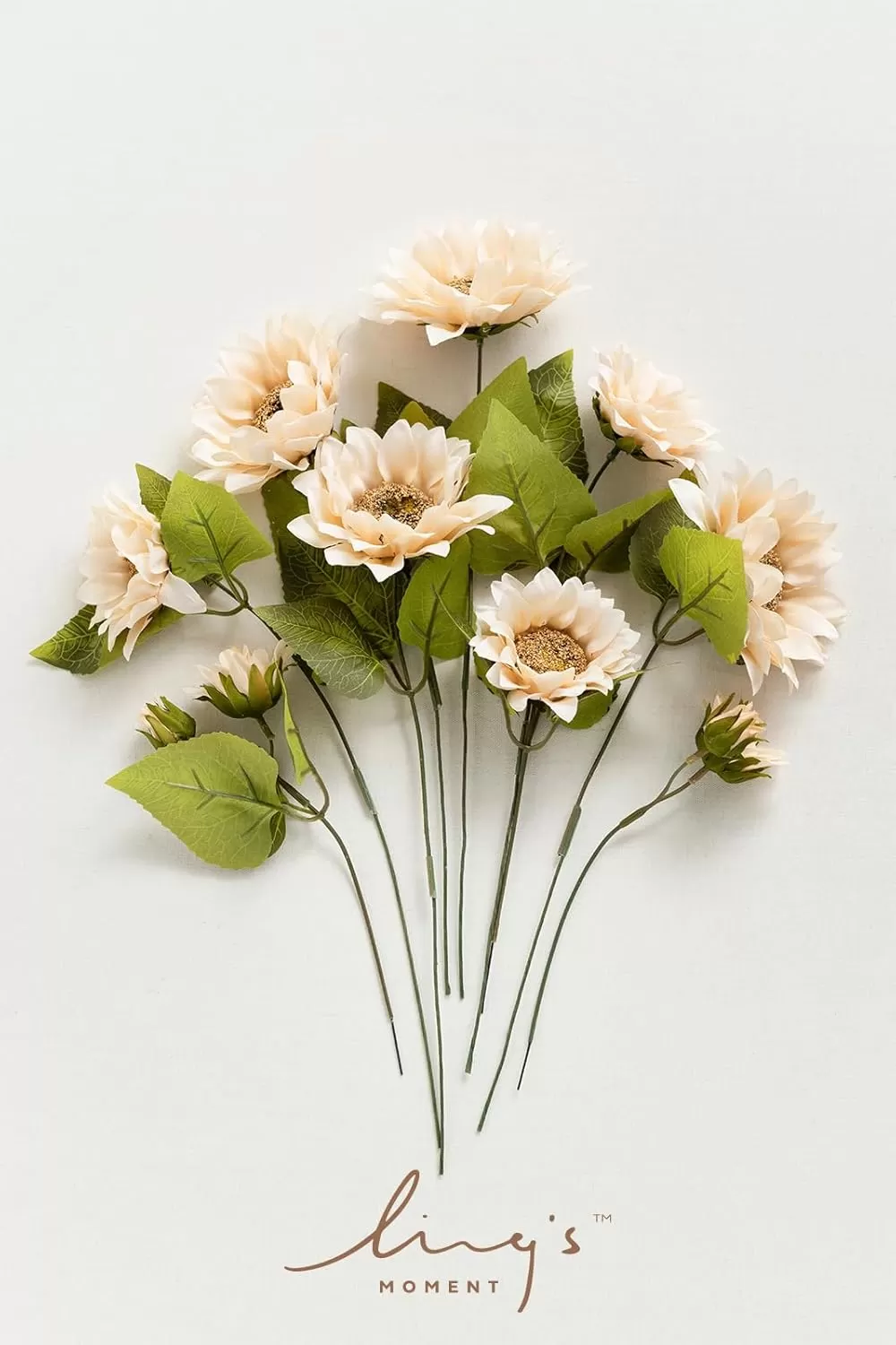 imageLings Moment Sunflower Artificial Flower Faux Silk Flowers for DIY Bouquet Bulk Fake Wedding Filler Flowers for Centerpieces Floral Arrangements Bridal Shower Table Decorations 9PCS