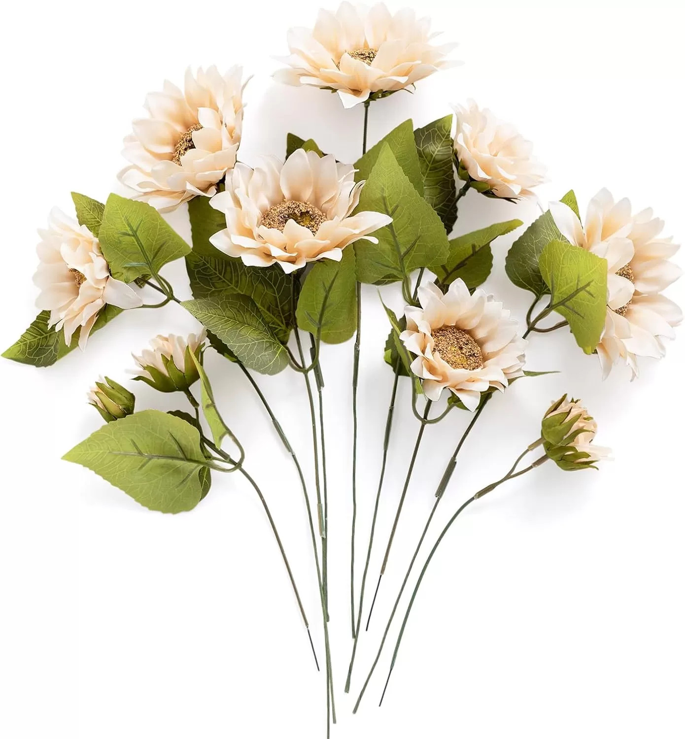 imageLings Moment Sunflower Artificial Flower Faux Silk Flowers for DIY Bouquet Bulk Fake Wedding Filler Flowers for Centerpieces Floral Arrangements Bridal Shower Table Decorations 9PCS