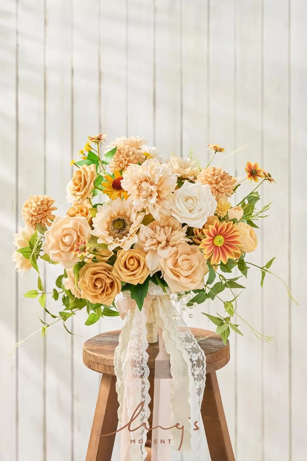 imageLings Moment Sunflower Artificial Flower Faux Silk Flowers for DIY Bouquet Bulk Fake Wedding Filler Flowers for Centerpieces Floral Arrangements Bridal Shower Table Decorations 9PCS