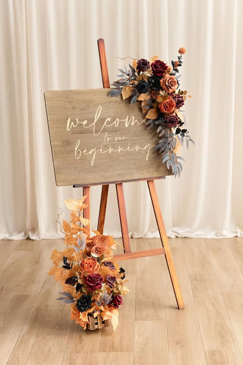 imageLings Moment Terracotta Artificial Flowers Greenery Deluxe Box Set Burnt Orange Fake Flower for DIY Wedding Bridal Bouquet Centerpieces Decor Floral Arrangement Decor etcBlack  Orange
