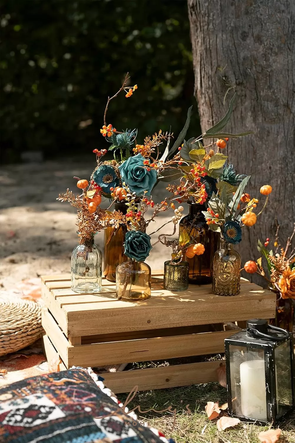 imageLings Moment Terracotta Artificial Flowers Greenery Deluxe Box Set Burnt Orange Fake Flower for DIY Wedding Bridal Bouquet Centerpieces Decor Floral Arrangement Decor etcTeal  Burnt Orange